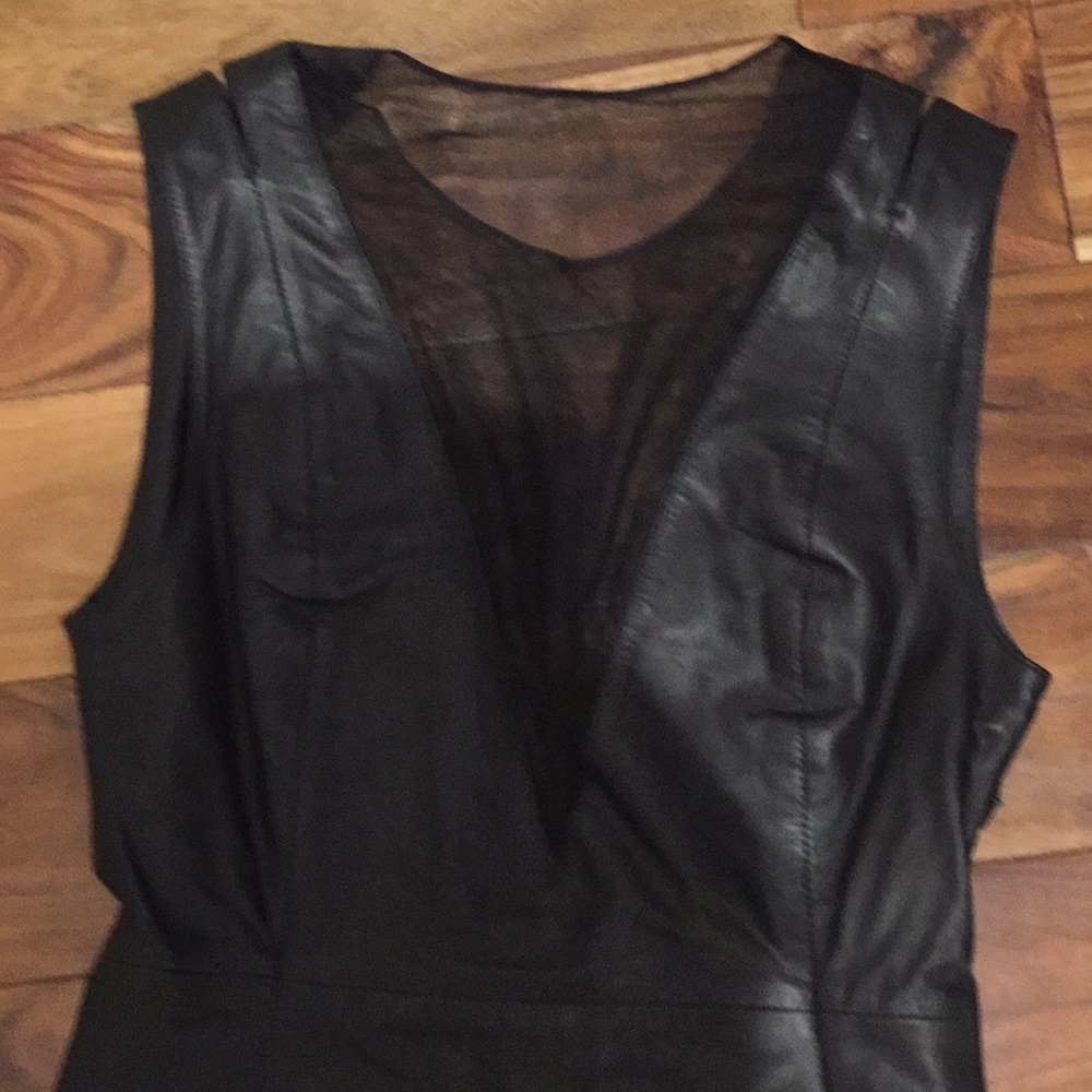 Italian made Sexy elegant black leather dress